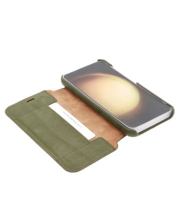 Minim Samsung Galaxy S23 Hoesje Wallet Book Case Echt Leer Groen Hoesjes