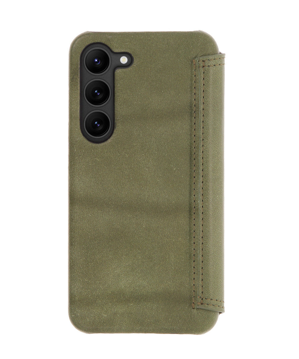 Minim Samsung Galaxy S23 Hoesje Wallet Book Case Echt Leer Groen afbeelding 7