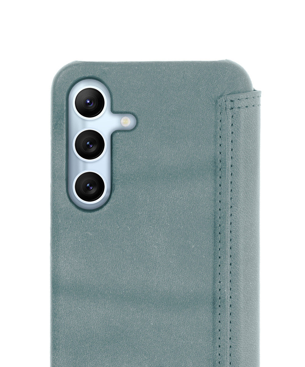 Minim Samsung Galaxy A54 Hoesje Wallet Book Case Echt Leer Blauw afbeelding 2