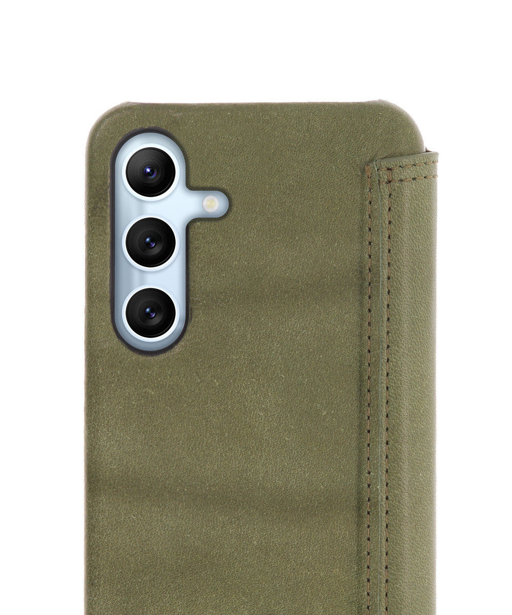 Minim Samsung Galaxy A54 Hoesje Wallet Book Case Echt Leer Groen afbeelding 2