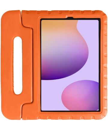 Samsung Galaxy Tab S6 Kinder Tablethoes met Handvat Oranje Hoesjes