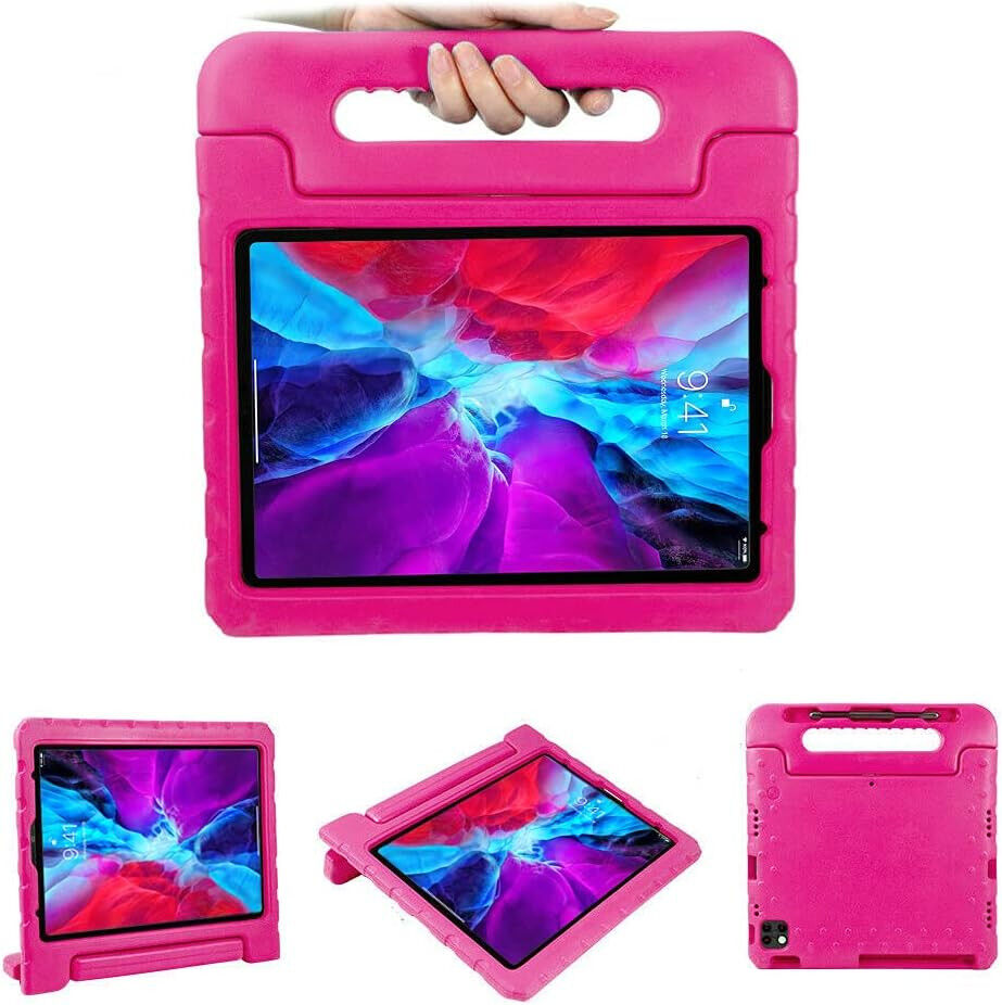 iPad Pro 12.9 2018/2020/2021/2022 Kinder Tablethoes met Handvat Roze afbeelding 2