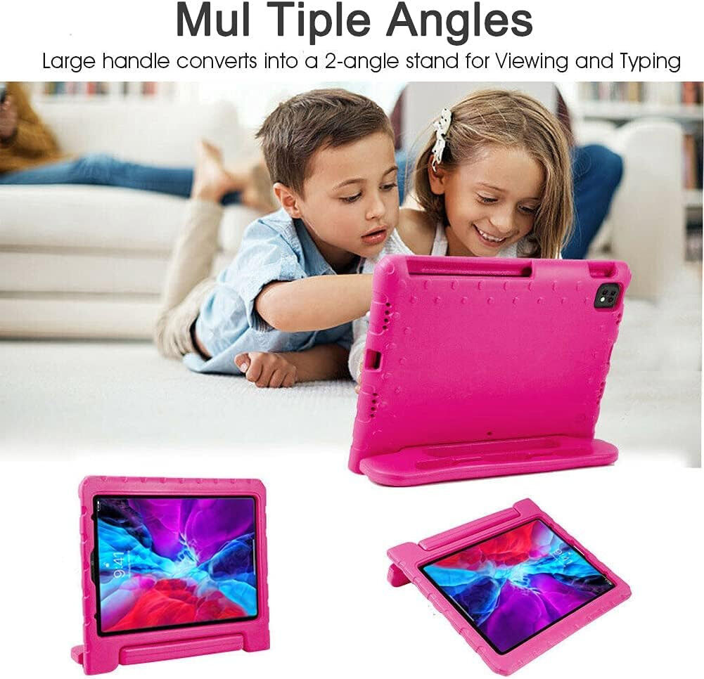 iPad Pro 12.9 2018/2020/2021/2022 Kinder Tablethoes met Handvat Roze afbeelding 5