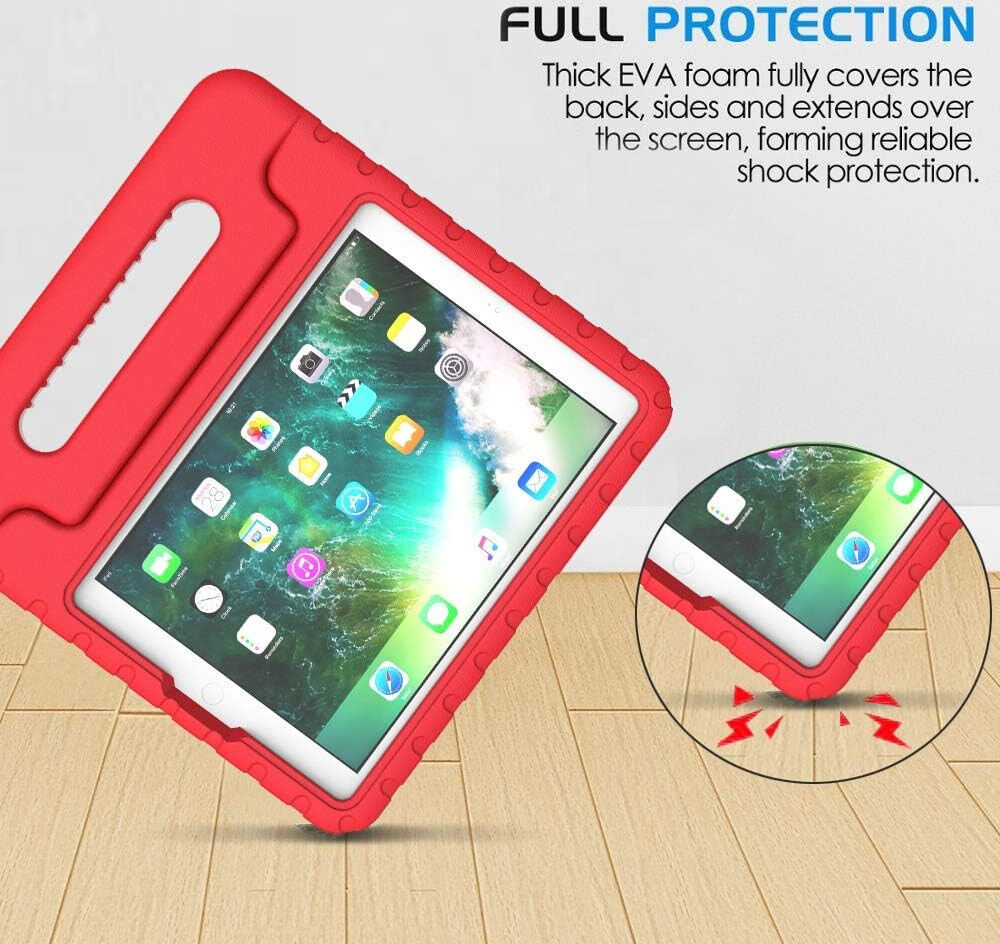 iPad 9.7 2017/2018/Air/Air 2 Kinder Tablethoes met Handvat Rood afbeelding 4