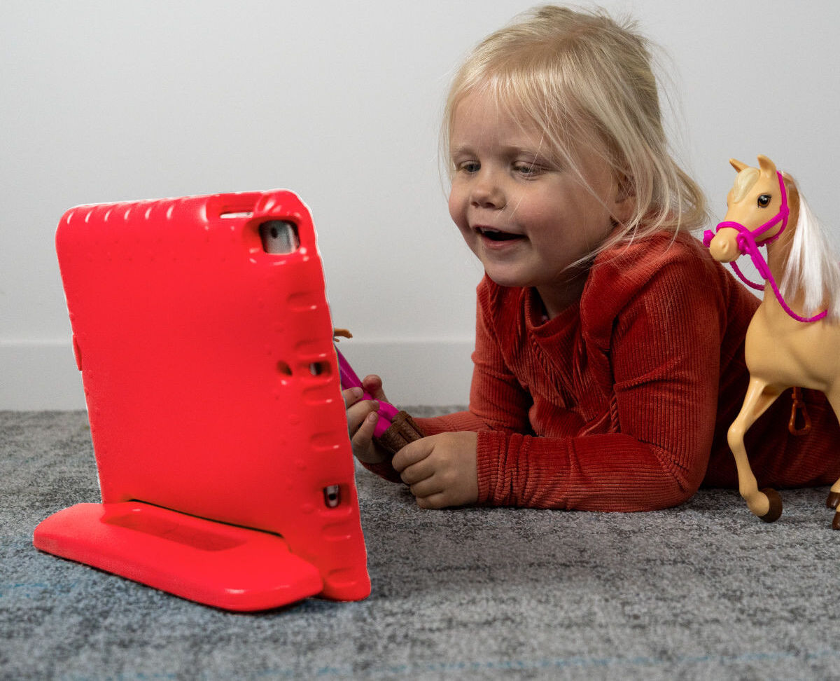 iPad 9.7 2017/2018/Air/Air 2 Kinder Tablethoes met Handvat Rood afbeelding 6