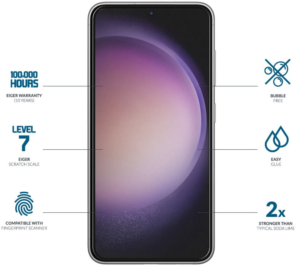 Eiger Samsung Galaxy S23 / S22 Tempered Glass Case Friendly Screen afbeelding 2