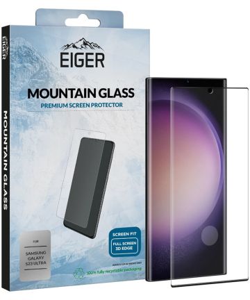 Eiger Samsung S23 Ultra Tempered Glass Case Friendly Full Screen Screen Protectors