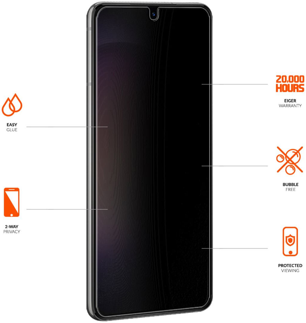 Eiger Samsung S23 Plus / S22 Plus Privacy Glass CF Screen Protector afbeelding 2