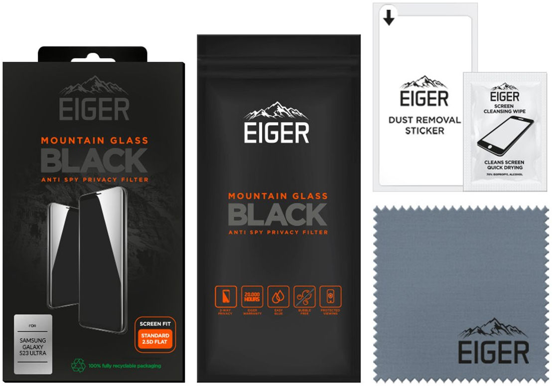 Eiger Samsung S23 Ultra Privacy Glass Case Friendly Screen Protector afbeelding 4