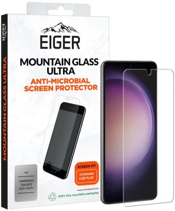 Eiger Ultra Samsung Galaxy S23 Plus Tempered Glass Antibacterieel Plat Screen Protectors