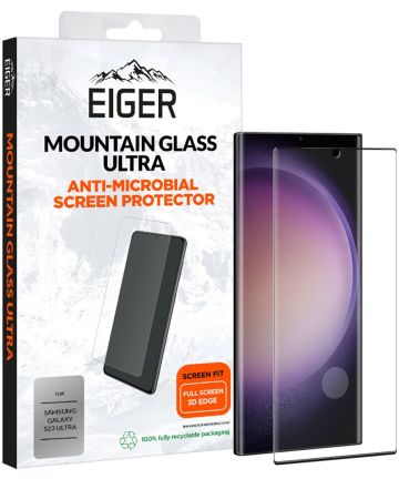 Eiger Ultra Samsung Galaxy S23 Ultra Tempered Glass Antibacterieel 3D Screen Protectors