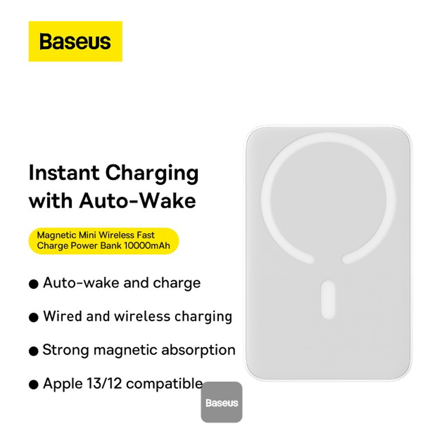 Baseus Megattach 10.000 mAh Powerbank Compact Met MagSafe Wit 20W afbeelding 8