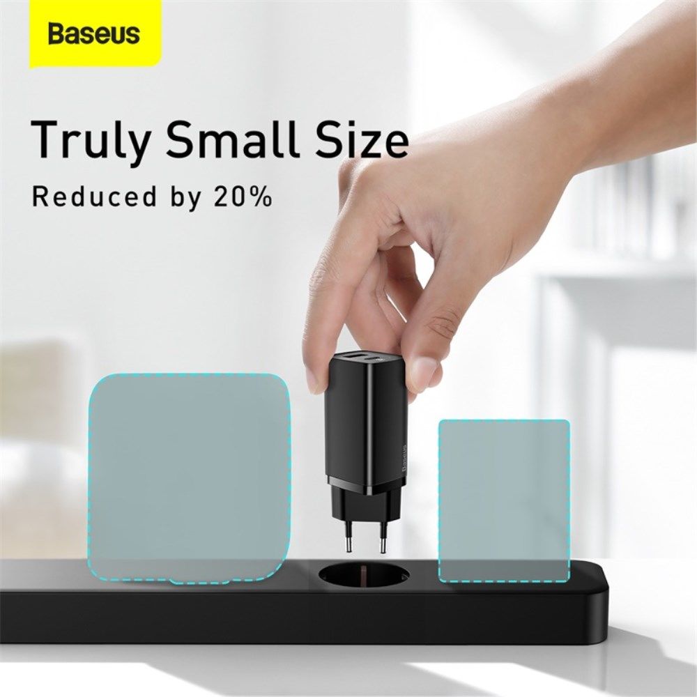 Baseus GaN2 Snellader 65W met Power Delivery en Quick Charge Zwart afbeelding 6