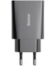 Baseus Mini 20W USB-C Snellader Power Delivery Adapter Zwart