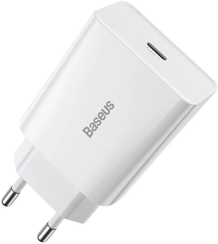 Baseus Mini 20W USB-C Snellader Power Delivery Adapter Wit afbeelding 1