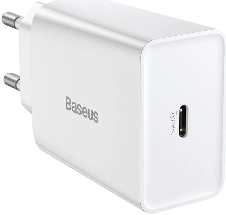Baseus Mini 20W USB-C Snellader Power Delivery Adapter Wit afbeelding 2