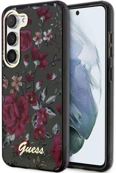 Guess Samsung Galaxy S23 Hoesje Flower Collection Back Cover Khaki afbeelding 1