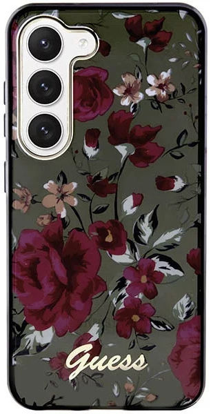 Guess Samsung Galaxy S23 Hoesje Flower Collection Back Cover Khaki afbeelding 2