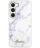 Guess Samsung Galaxy S23 Hoesje Back Cover Marmer Wit