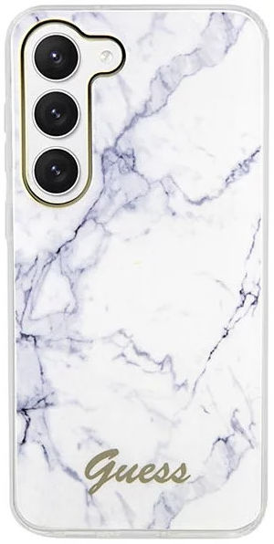 Guess Samsung Galaxy S23 Hoesje Back Cover Marmer Wit afbeelding 2