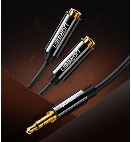 UGREEN 3.5mm Jack Stereo Audio Duo Splitter Kabel 20CM Zwart afbeelding 5