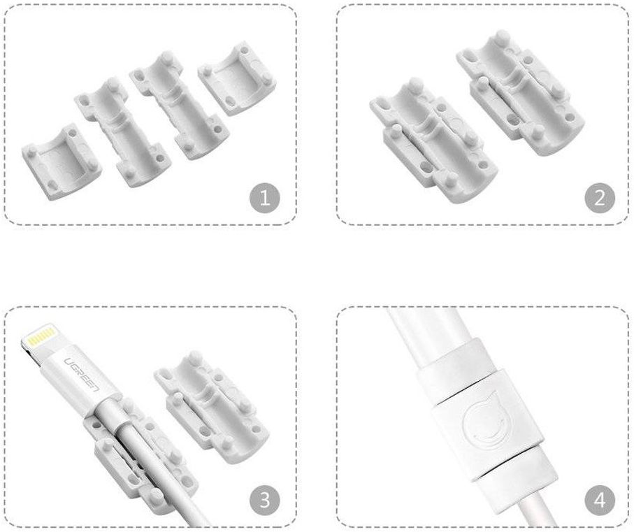 UGREEN Charging Cable Protector - Oplaad Kabel Beschermer Wit (6-Pack) afbeelding 5