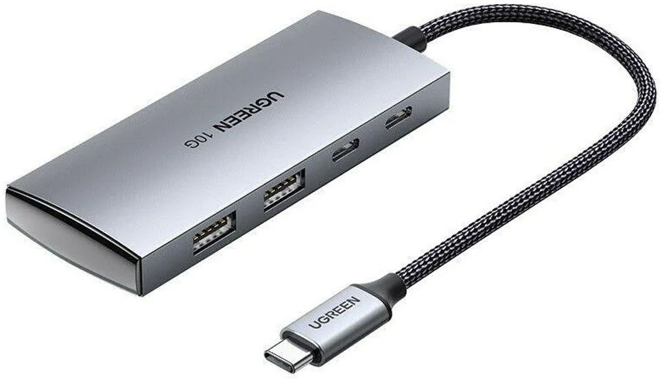 UGREEN Hub USB-C naar USB-A/USB-C 3.2 Adapter 10Gbps Grijs afbeelding 1