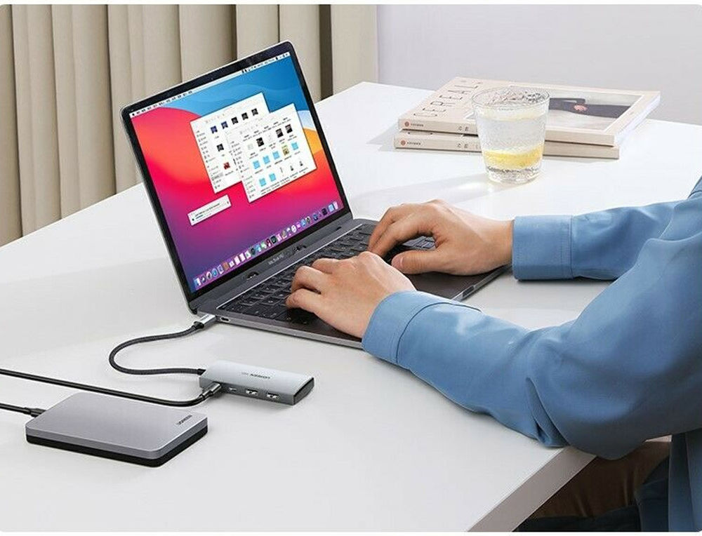 UGREEN Hub USB-C naar USB-A/USB-C 3.2 Adapter 10Gbps Grijs afbeelding 2