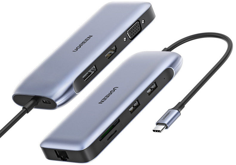 UGREEN Multifunctionele 9-in-1 USB-C Hub voor Laptop/MacBook Grijs afbeelding 1