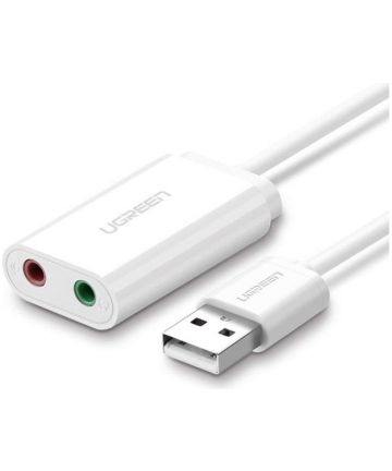 UGREEN Externe USB Geluidskaart voor 3.5 mm Jack Wit Kabels