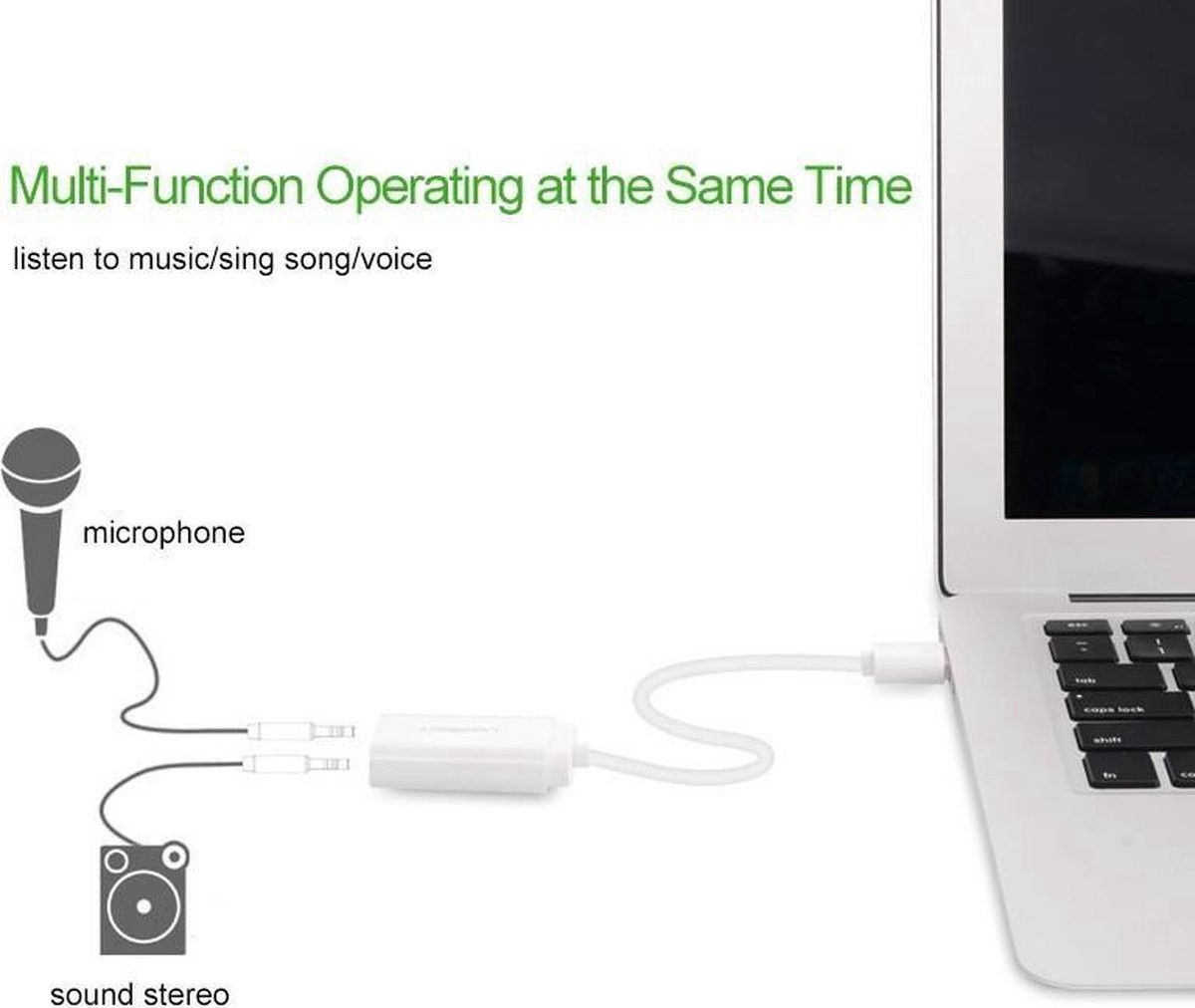 UGREEN Externe USB Geluidskaart voor 3.5 mm Jack Wit afbeelding 7