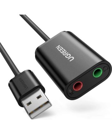 UGREEN Externe USB Geluidskaart voor 3.5 mm Jack Zwart Kabels