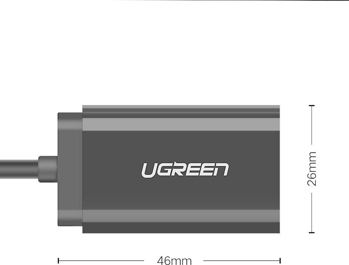 UGREEN Externe USB Geluidskaart voor 3.5 mm Jack Zwart afbeelding 2