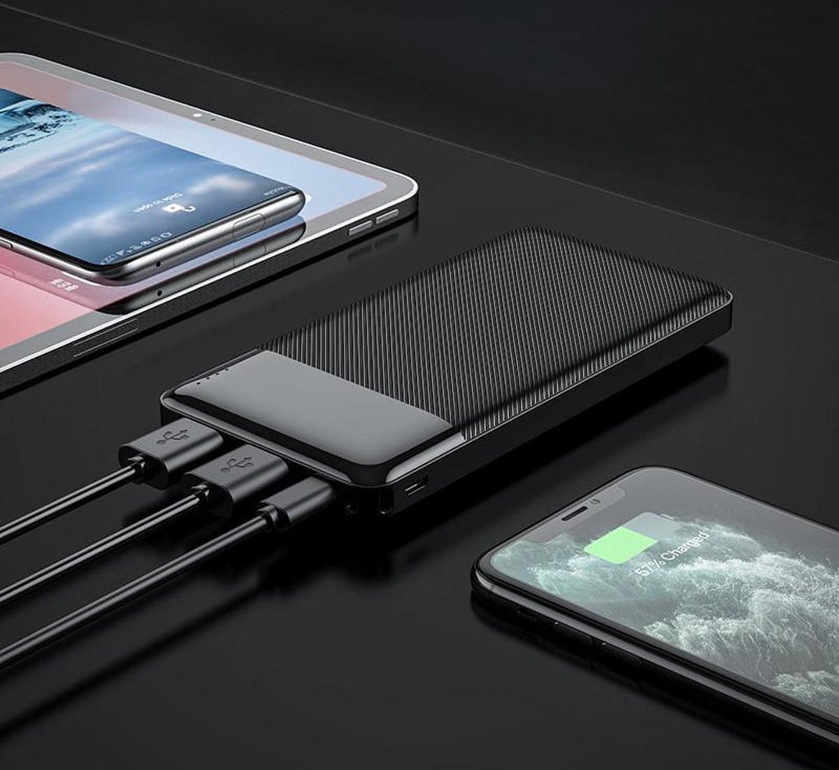 Hoco J72 Compacte Powerbank 10.000mAh 2A met Digitale Display Zwart afbeelding 3