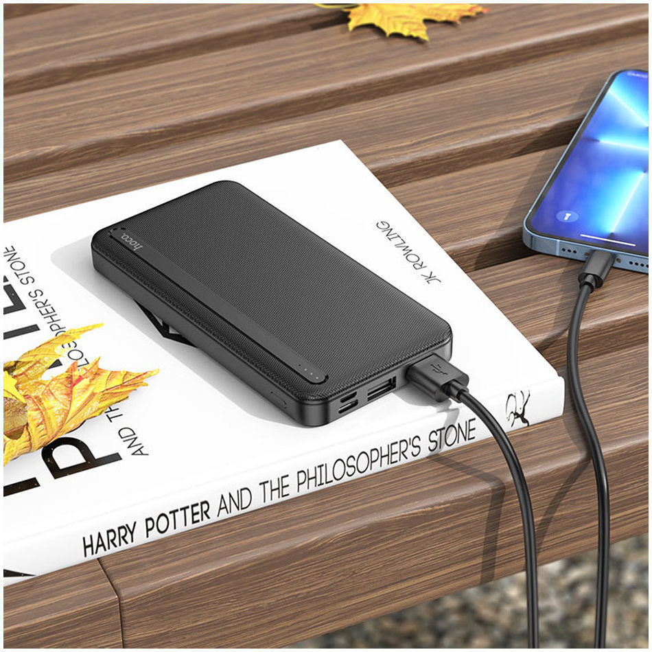 Hoco J91 Compacte USB Powerbank Ultra Dun 10.000mAh 2.1A Wit afbeelding 3