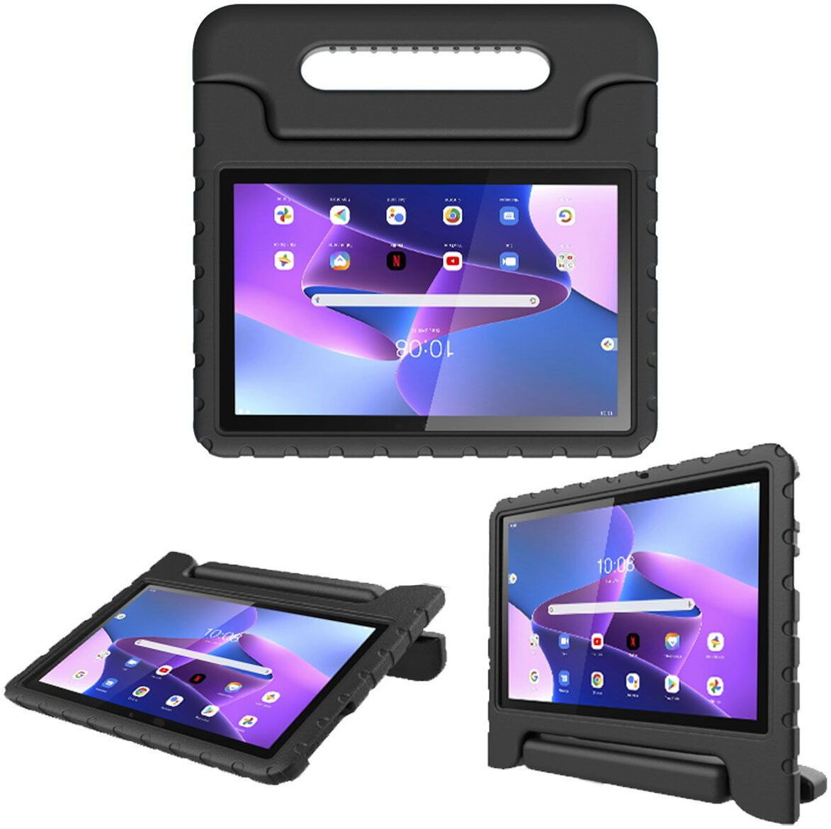 Lenovo Tab M10 Gen 3 (10.1) Kinder Tablethoes met Handvat Zwart afbeelding 2