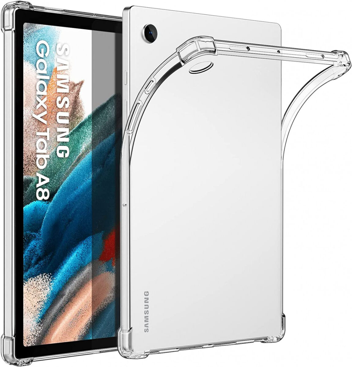 Samsung Galaxy Tab A8 Hoes Schokbestendige TPU Back Cover Transparant afbeelding 2