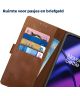 Rosso Deluxe OnePlus 11 Hoesje Echt Leer Book Case Bruin