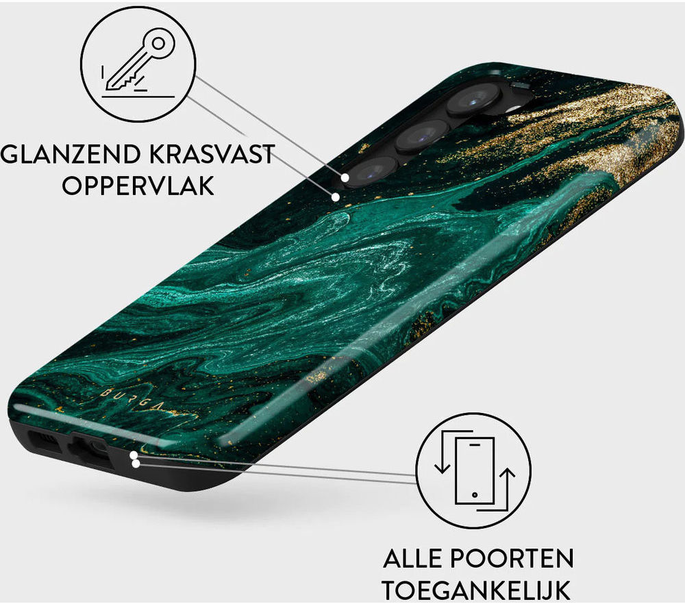 Burga Tough Case Samsung Galaxy S23 Hoesje Emerald Pool Print afbeelding 4