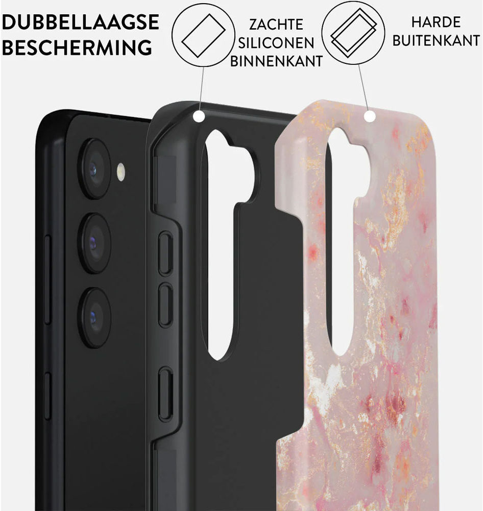Burga Tough Case Samsung Galaxy S23 Hoesje Golden Coral Print afbeelding 2