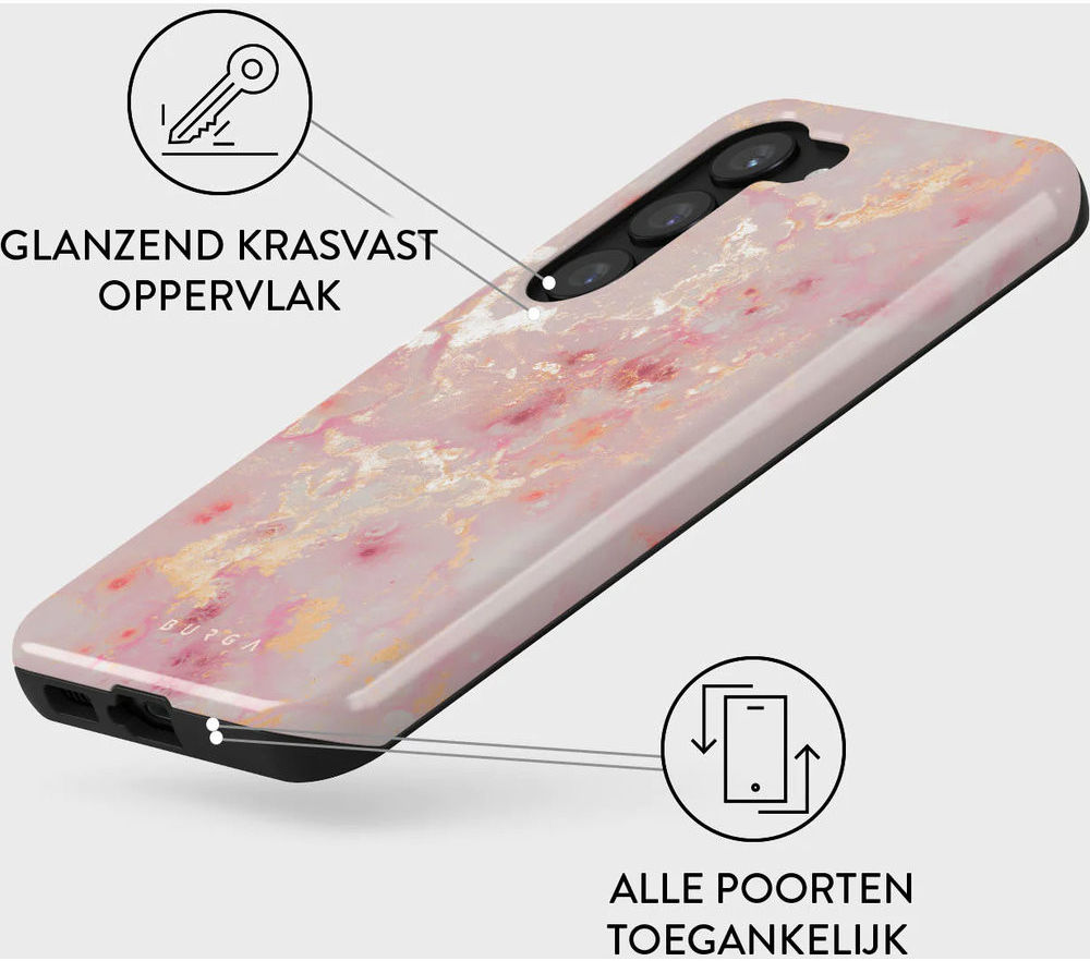 Burga Tough Case Samsung Galaxy S23 Hoesje Golden Coral Print afbeelding 4