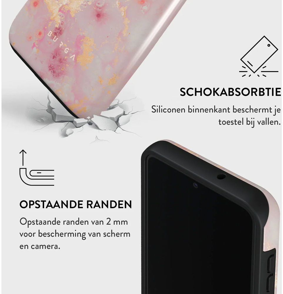 Burga Tough Case Samsung Galaxy S23 Hoesje Golden Coral Print afbeelding 5