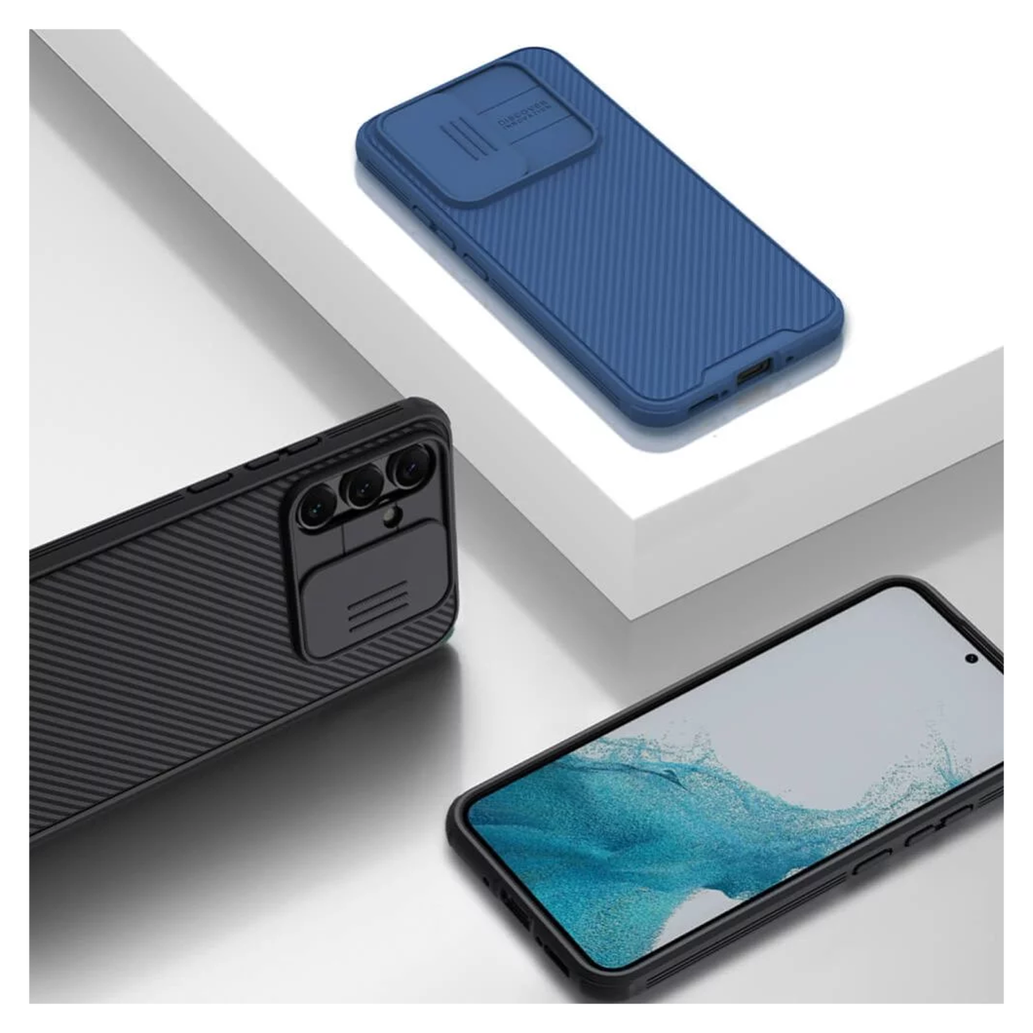Nillkin CamShield Samsung Galaxy A54 Hoesje met Camera Slider Blauw afbeelding 6