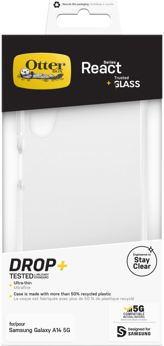 OtterBox React Samsung A14 Hoesje Transparant + Screen Protector afbeelding 6