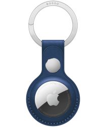Rosso Element Apple AirTag Sleutelhanger Kunstleer Hoesje Blauw