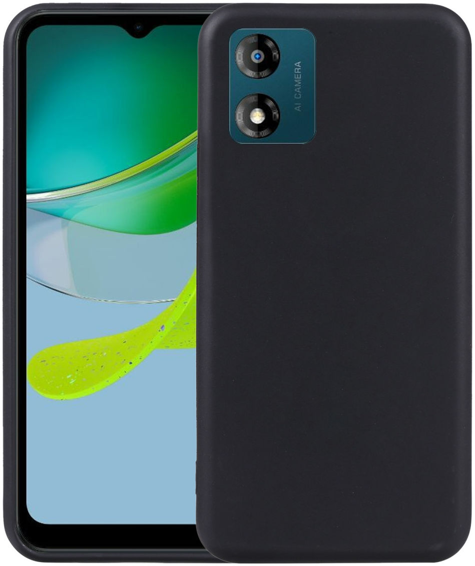 Motorola Moto E13 Hoesje Dun TPU Matte Back Cover Zwart afbeelding 2