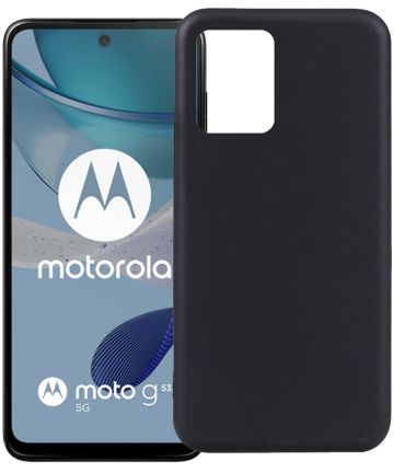 Motorola Moto G53 Hoesje Dun TPU Matte Back Cover Zwart Hoesjes