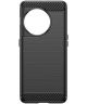 OnePlus 11 Hoesje Geborsteld TPU Flexibele Back Cover Zwart