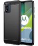 Motorola Moto E13 Hoesje Geborsteld TPU Flexibele Back Cover Zwart