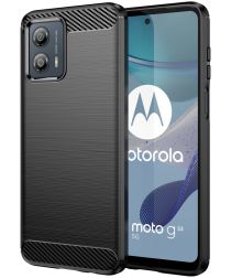 Motorola Moto G53 Hoesje Geborsteld TPU Flexibele Back Cover Zwart